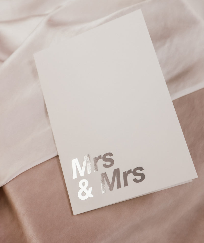 MRS & MRS SILVER FOIL GREETINGS CARD