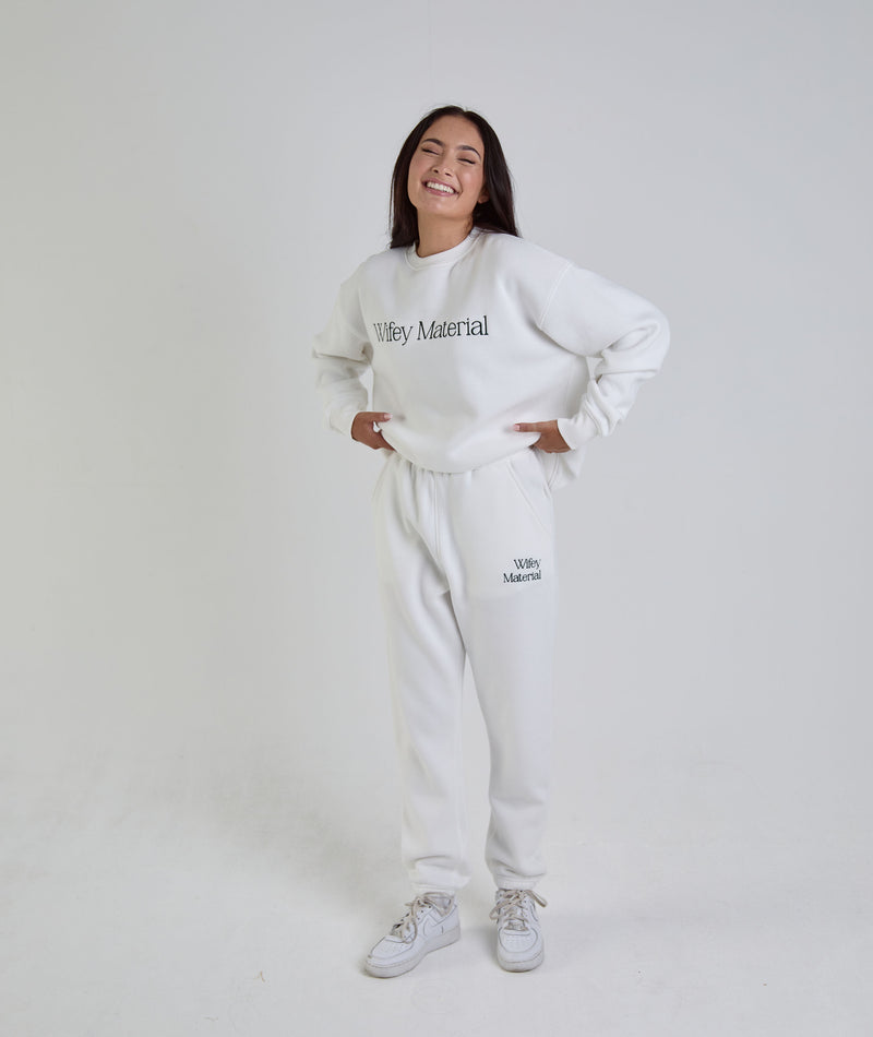 Wifey Material Sweatpants - White