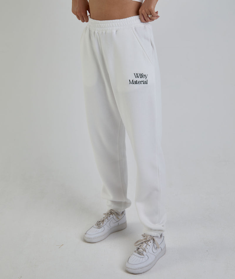 Wifey Material Sweatpants - White