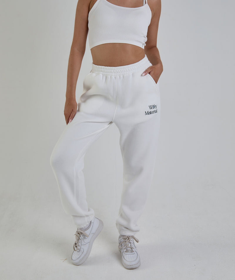 Wifey Material Sweatpants - White