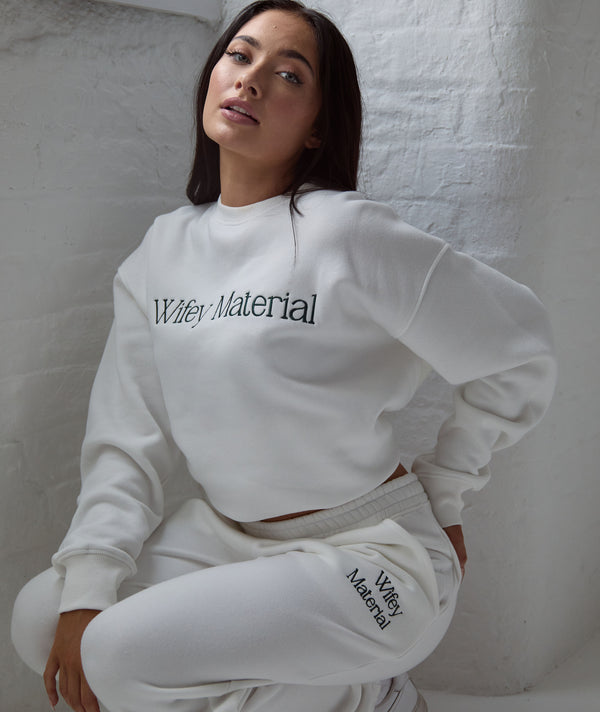 Wifey Material Sweatpants - White
