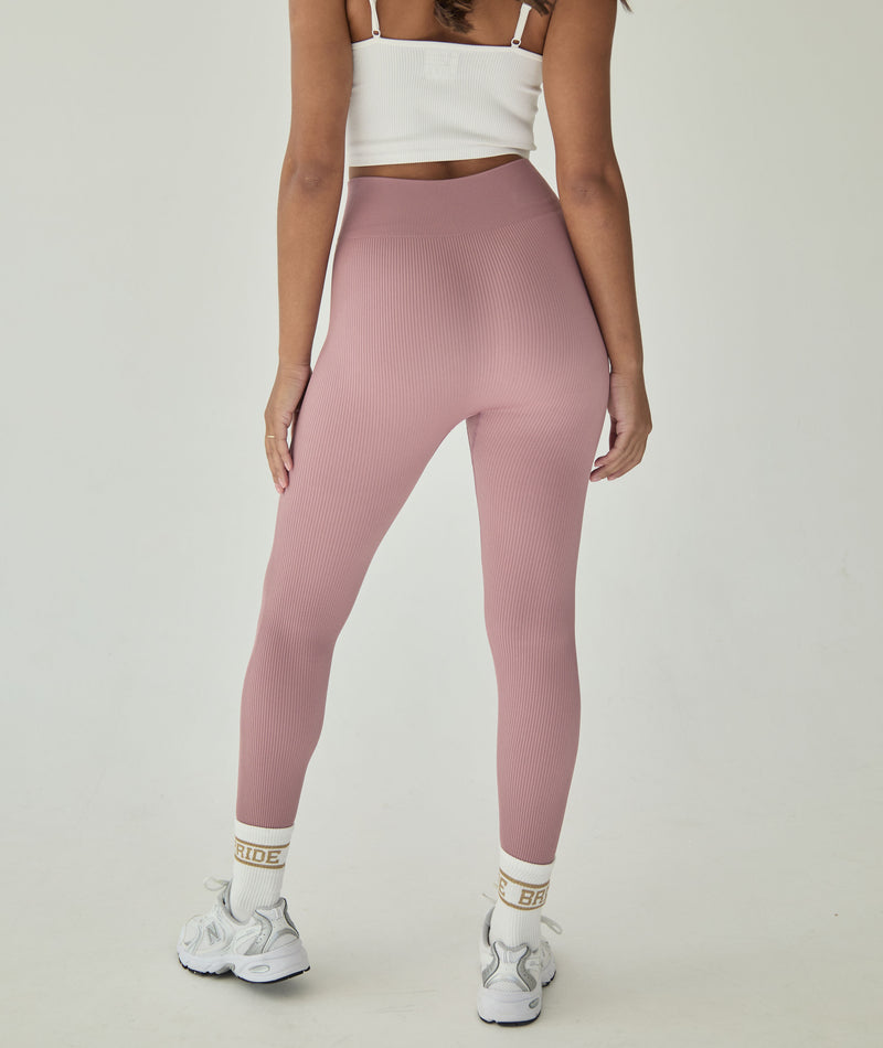 Seamless Contour Rib Leggings - Mauve