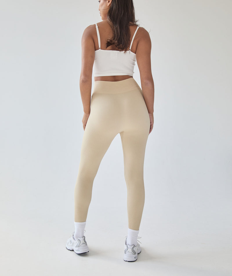 Wool Rib Legging, Sand