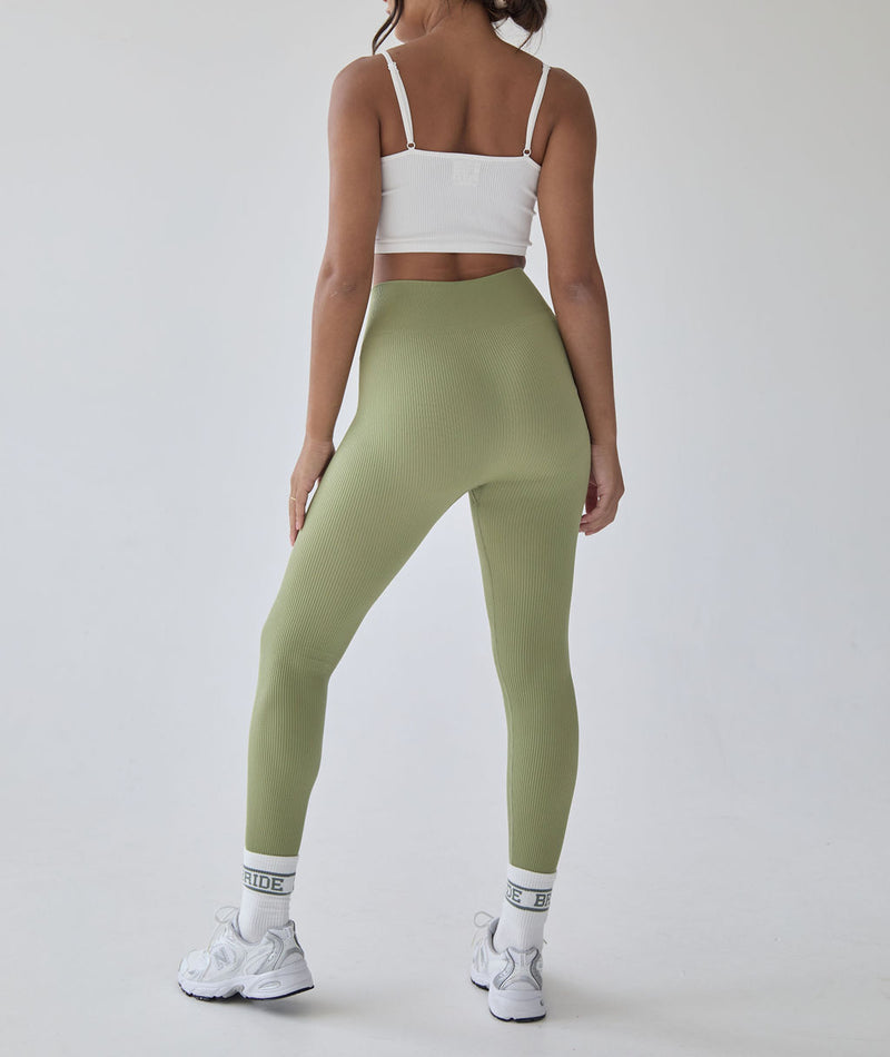Seamless Contour Rib Leggings - Sage