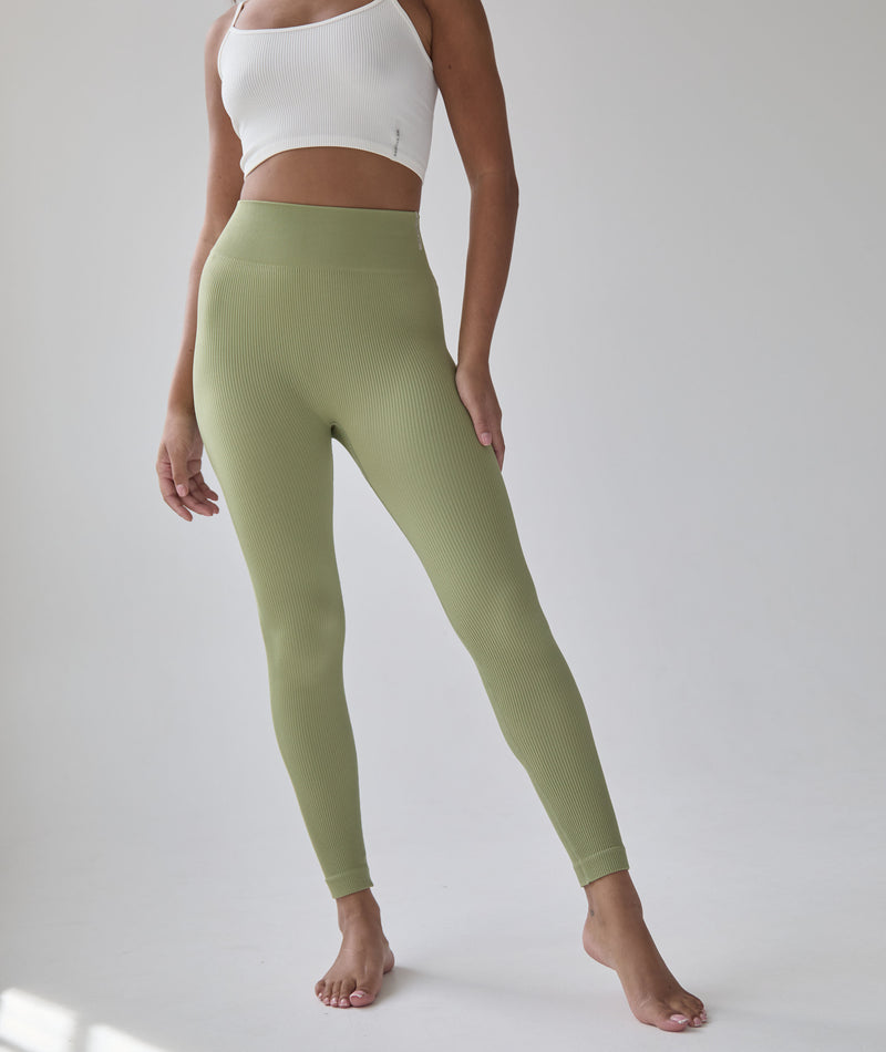 Seamless Contour Rib Leggings - Sage