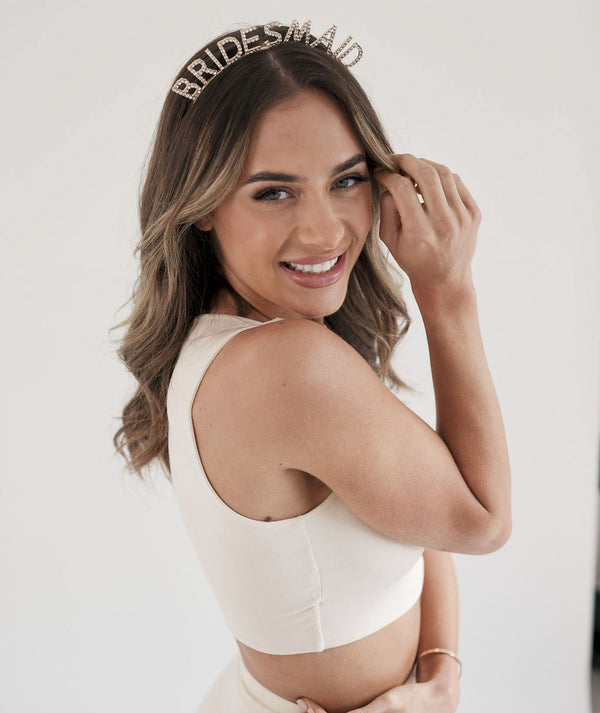 Bridesmaid Rhinestone Headband - Gold