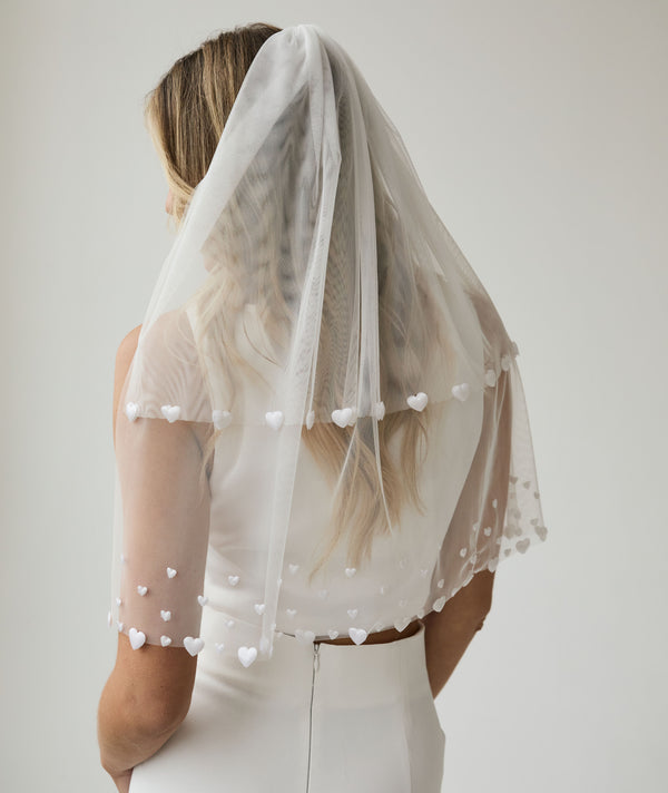Love Heart Tulle Veil