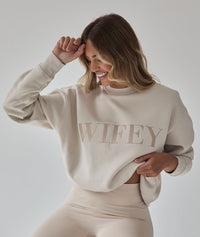Wifey Statement Sweatshirt - Champagne – Six Stories